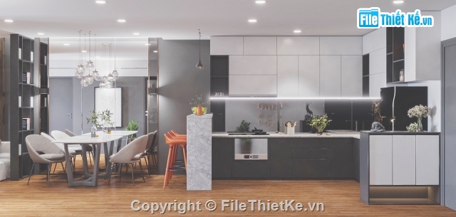 sketchup nội thất căn hộ,căn hộ chung cư,nội thất chung cư,sketchup nội thất,File sketchup căn hộ chung cư